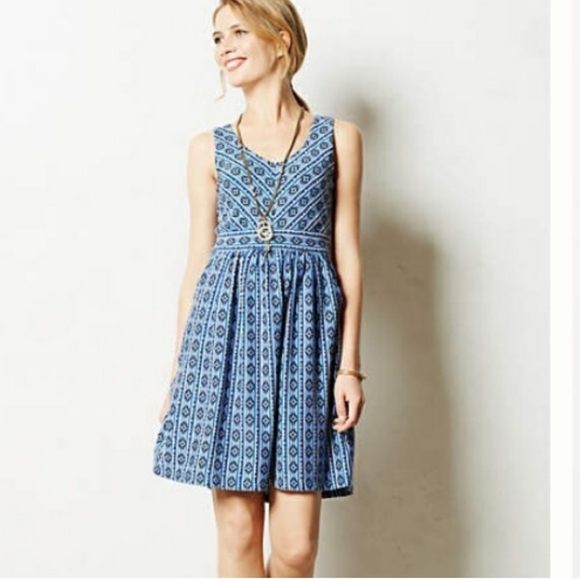 Maeve Anthropologie Lazuli Tribal Print Dress Sz 0 - Picture 1 of 7
